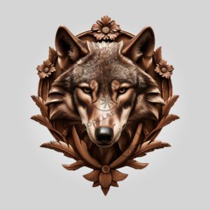 3D Illusion Halloween Wolf Head Laser Engraving File,