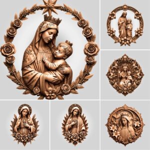 3D Illusion Jesus and Mary Laser Engraving File,