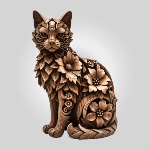 3D Illusion Laperm Cat Laser Engraving File, Unique