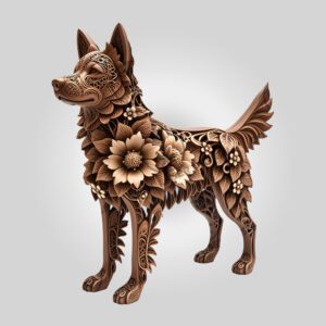 3D Illusion Laser Engraving File, Australian Shepherd Dog