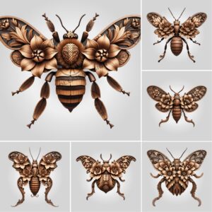 3D Illusion Laser Engraving File Bundle, Insect and