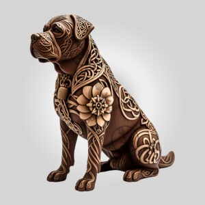 3D Illusion Laser Engraving File, Rottweiler Dog Art,