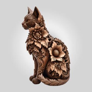 3D Illusion Laser Engraving File, Turkish Angora Cat