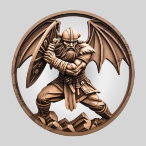 3D Illusion Laser Engraving File, Viking Soldier Battle