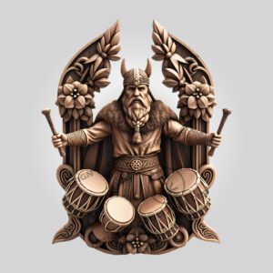 3D Illusion Laser Engraving File, Viking Soldier Dance,