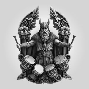 3D Illusion Laser Engraving File, Viking Soldier Dance,