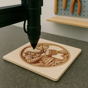 3D Illusion Laser Engraving File, Viking Soldier Drum
