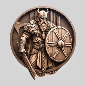 3D Illusion Laser Engraving File, Viking Soldier Wall