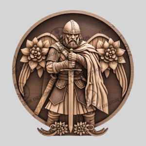 3D Illusion Laser Engraving File, Viking Soldier Warrior