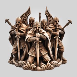 3D Illusion Laser Engraving File, Viking Warriors Scene,