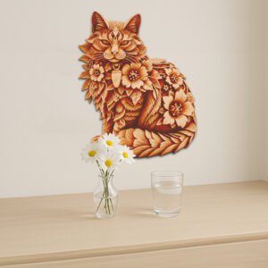 3D Illusion Laser Engraving Ragamuffin Cat Art, Light