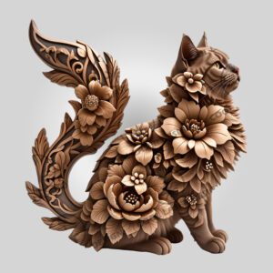 3D Illusion Laser Himalayan Cat Art, Unique Animal