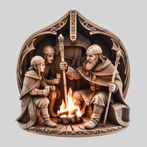 3D Illusion Viking Art Laser Engraving File, Norse