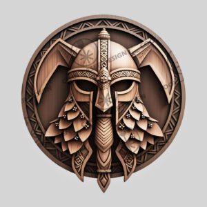 3D Illusion Viking Helmet Laser Engraving File, Norse
