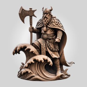 3D Illusion Viking Warrior Laser Engraving File, Norse