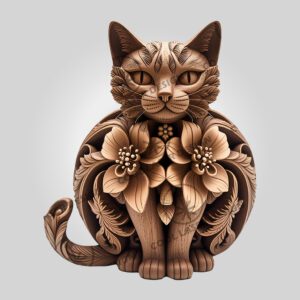 3D Laser Engraved Birman Cat File, Digital Pet