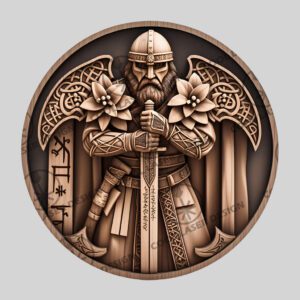 3D Viking Illusion Laser Engraving File, Norse Soldier,
