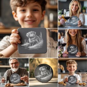 Baby Animal Coaster Engraving PNG Bundle, Cute Designs