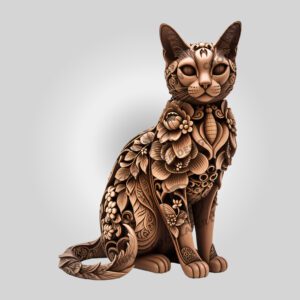 Burmese Cat 3D Illusion Laser Engraving Art Template