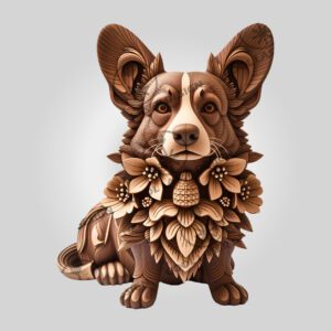 Corgi 3D Illusion Laser Engraving File, Digital Dog