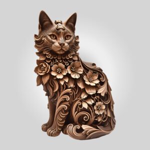 Cornish Rex Cat 3D Illusion Laser Engraving Template,