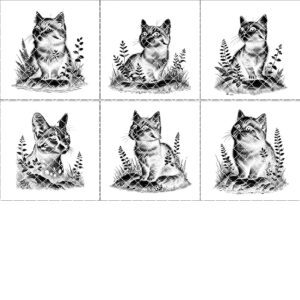 Cute Cat Slate Coaster Engraving Designs Bundle, Digital