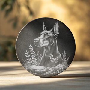 Dog With Perked Ears Slate Coaster Engraving File,