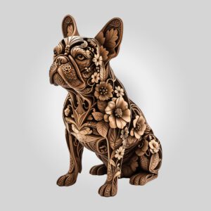 French Bulldog 3D Illusion Laser Engraving File, Digital
