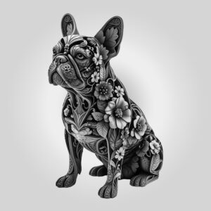 French Bulldog 3D Illusion Laser Engraving File, Digital