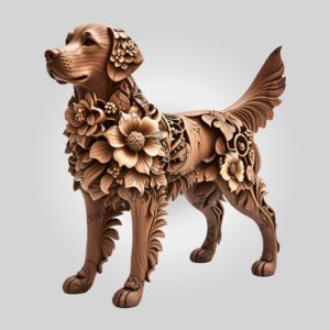Golden Retriever 3D Laser Engraving File, Unique Pet