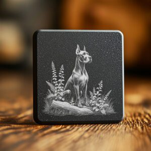 Great Dane Laser Engraved PNG Slate Coaster File,