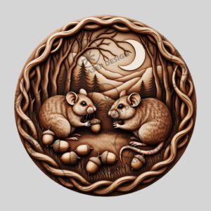 Halloween 3D Illusion Laser Engraving Design, Mice and