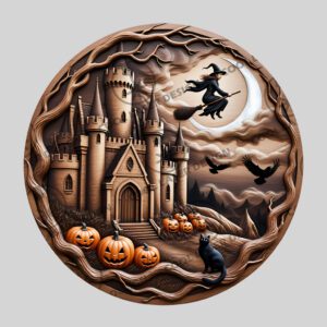 Halloween 3D Illusion Laser Engraving File, Serene Witch