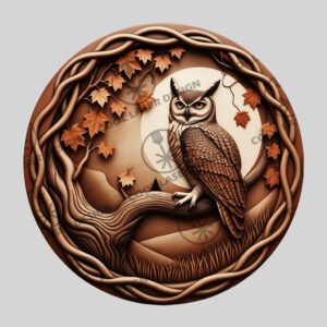 Halloween 3D Laser Engraving File, Wise Owl Illusion,