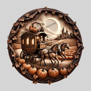Halloween 3D Pumpkin Carriage Procession, Laser Ready File