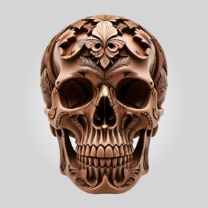 Halloween 3D Skull Laser Engraving File, Detailed Illusion