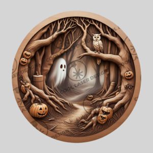 Halloween 3D Spooky Forest Spirits Laser Engraving Design
