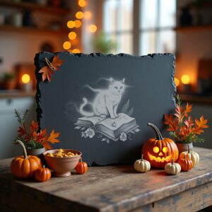 Halloween Cat Laser File for Slate Cheese Board,