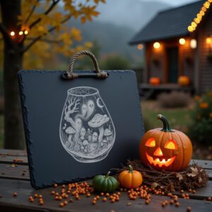 Halloween Charcuterie Board Laser Engraving File, Haunted Terrarium