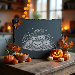 Halloween Cheese Board Laser Engraving File, Black Cat,