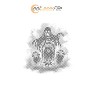 Halloween Ghost Laser Engraving File for Slate Charcuterie