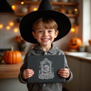 Halloween Ghost Laser Engraving File, Spooky Mirror Design