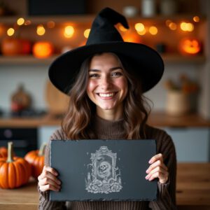 Halloween Ghost Laser Engraving File, Spooky Mirror Design
