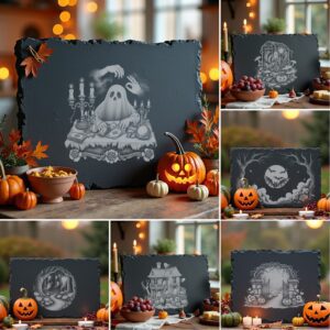 Halloween Laser Engraving Bundle, Spooky Slate Cheese Board,