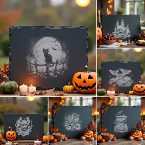 Halloween Laser Engraving Bundle, Spooky Slate Cheese Board,
