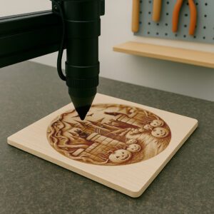 Halloween Laser Engraving File, 3D Cat Castle Illusion,