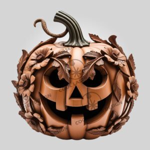 Halloween Laser Engraving File, 3D Pumpkin Head, Wood