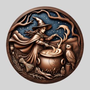 Halloween Laser Engraving File, 3D Witchs Brew Illusion,