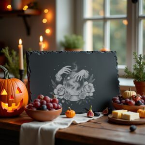 Halloween Laser Engraving File for Slate Cheese Board,