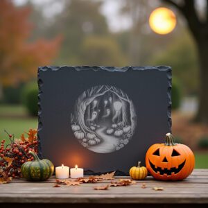 Halloween Laser Engraving File for Slate Cheese Board,